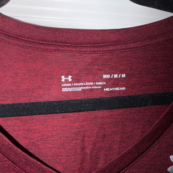 Under Armour Women's Burgundy V-Neck Tee - Picture 2 of 4